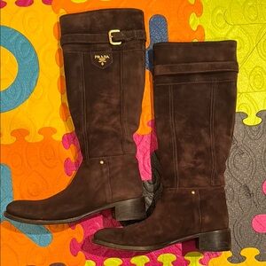 Prada Suede Riding Boots
